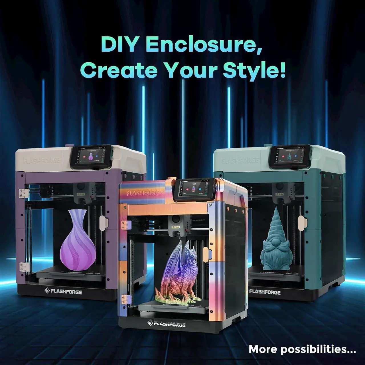 Alt view image 7 of 7 - Adventurer 5M 3D Printer with Fully Auto Leveling, Max 600mm/s High Speed Printing, 280°C Direct Extruder with 3S Detachable Nozzle, Core XY All Metal Structure, Print Size 220x220x220mm