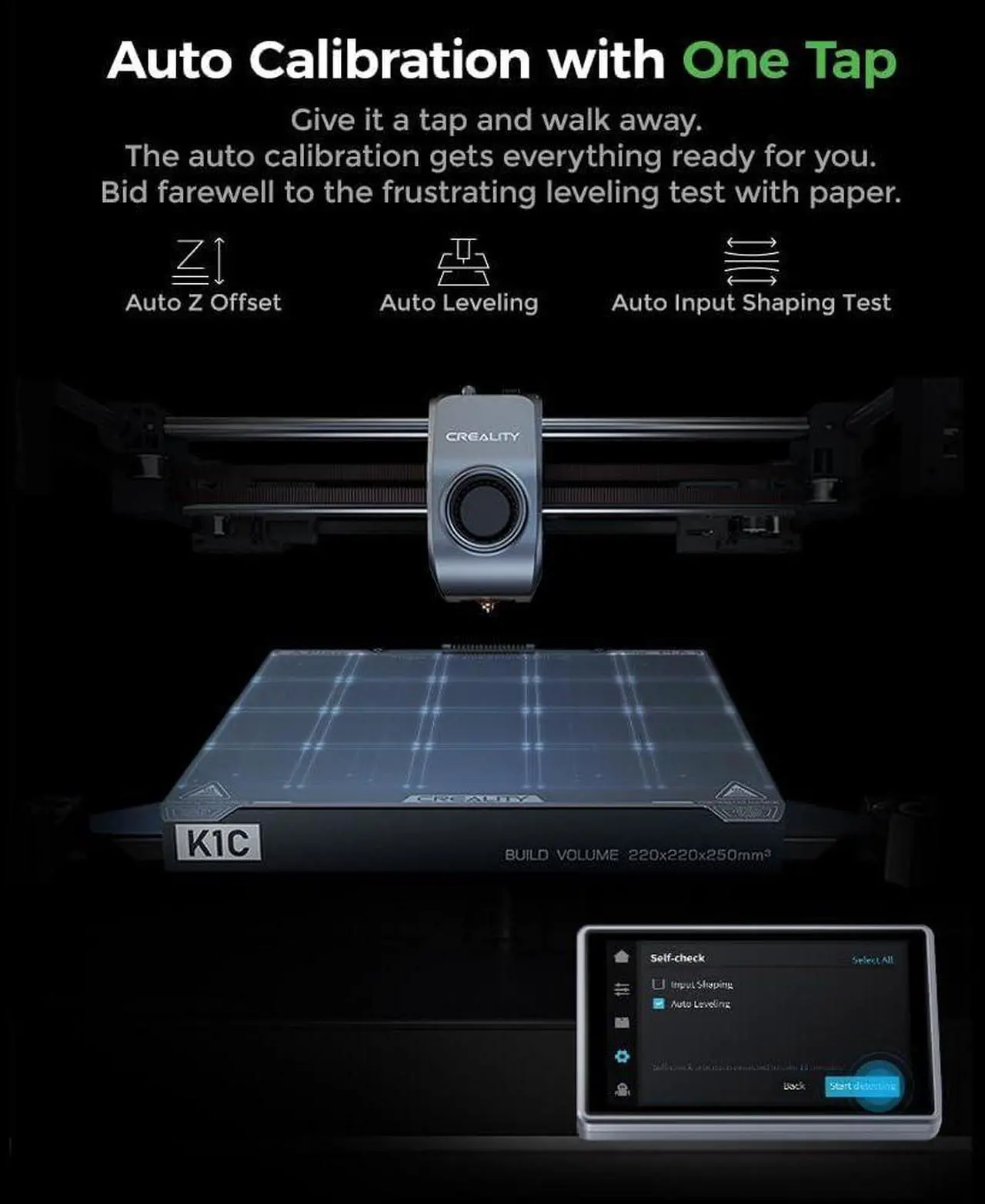 Alt view image 3 of 7 - Creality K1C 3D Printer, 2024 New Version 600mm/s Fast Printing Speed and Clog-Free Direct Extruder, Support 300 Print and Carbon Fiber Filament, Auto Leveling and AI Camera 8.66 * 8.66 * 9.84 inch