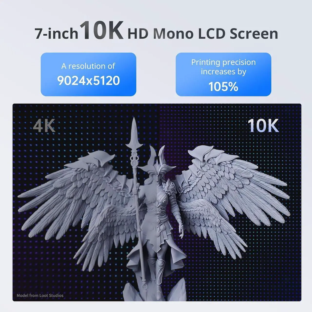 Alt view image 2 of 7 - ANYCUBIC Photon Mono 4, Resin 3D Printer with 7' 10K Mono LCD Screen, Stable LighTurbo Light Source and 70mm/h Fast Printing, Print Volume 6.04' x 3.42' x 6.49'