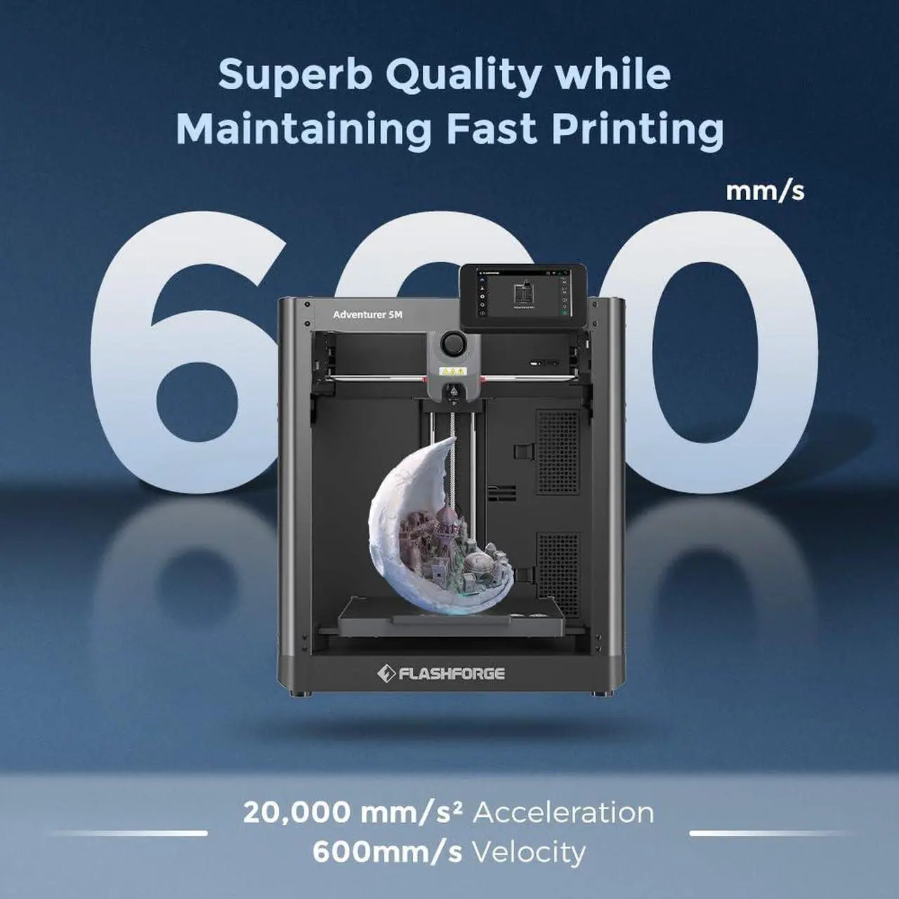 Alt view image 3 of 7 - AD5M 3D Printer Fully Auto Calibration Print with 1-Click Max 600mm/s Speed, All-Metal CoreXY Structure Precise Printing, Easy-Maintenance Quick-Swap Nozzle, Print Size 220x220x220mm