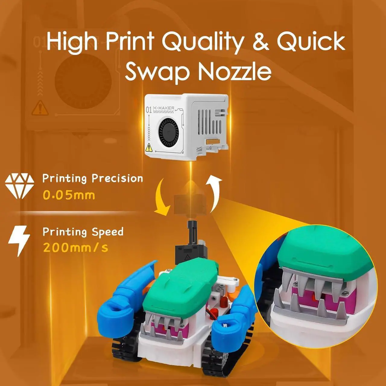 Alt view image 5 of 7 - 3D Printer for Kids, Beginner 3D Printer with 8 PLA Filament Set, Huge Toy Library & Modify, Wi-Fi & App Control, Create STEM Toys, High Precision, W/ 15+ Mini 3D Design Module,  Joy