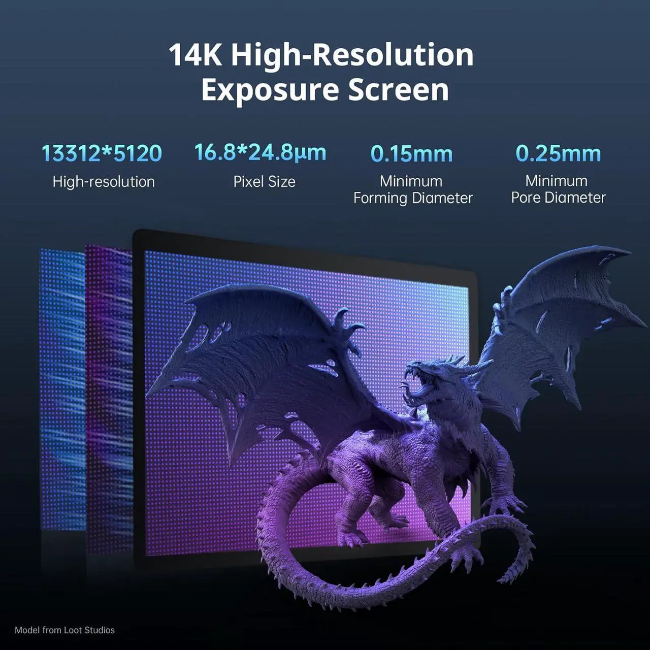 Alt view image 3 of 7 - ANYCUBIC Photon Mono M7 Resin 3D Printer, 10.1 inch 14K HD Screen with COB LighTurbo 3.0 System, 150mm/h Fast Printing, Intelligent 3D Resin Printer, Build Volume of 8.77'x4.96'x9.05'