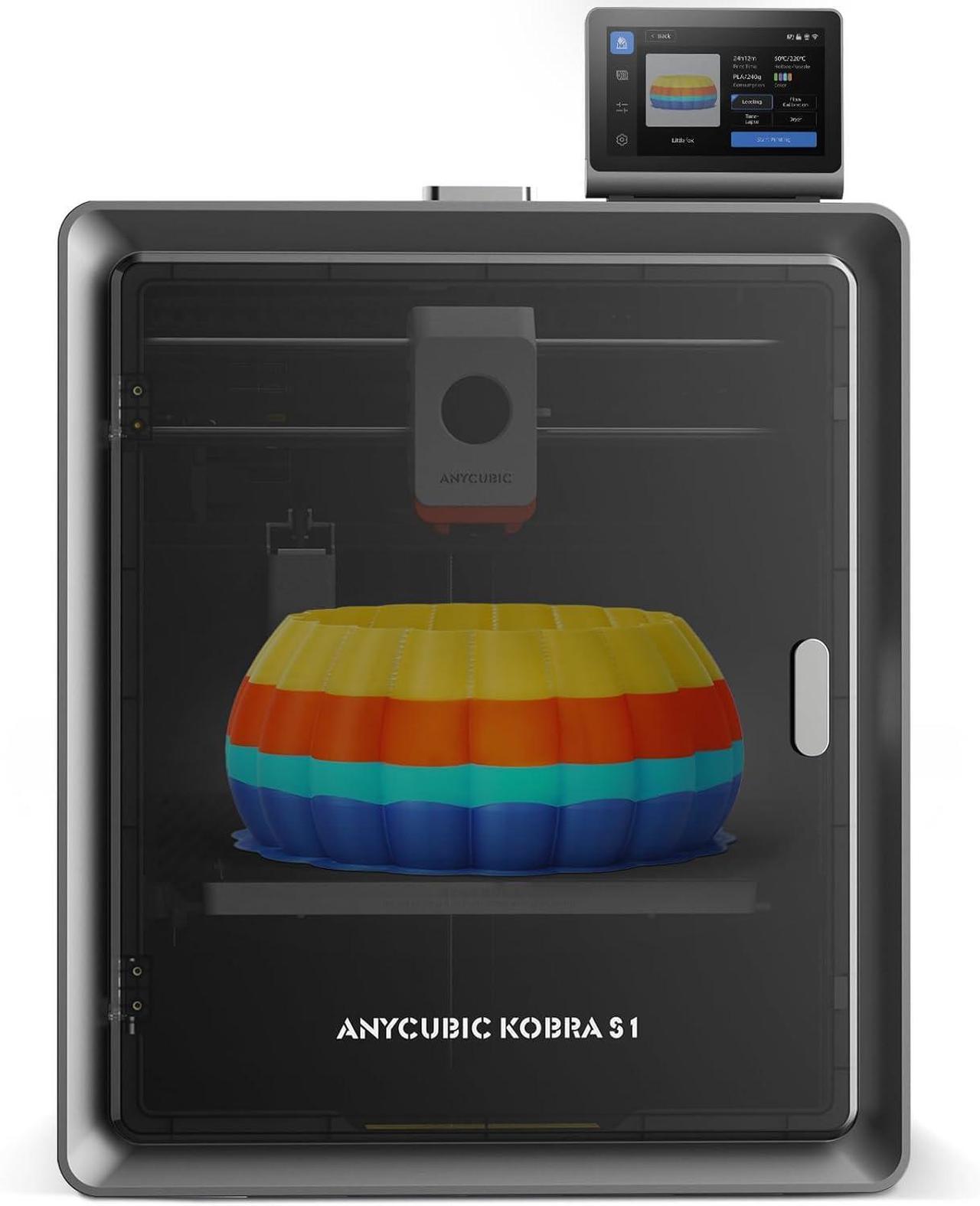 Main image of Anycubic Kobra S1 3D Printer Only, 600mm/s High Speed Printing and Full Auto Leveling, Free-Clogging Extruder with 320 Hotend, Mental CoreXY Strucuture Built-in Camera, 44dB Low Noise 250*250*250mm