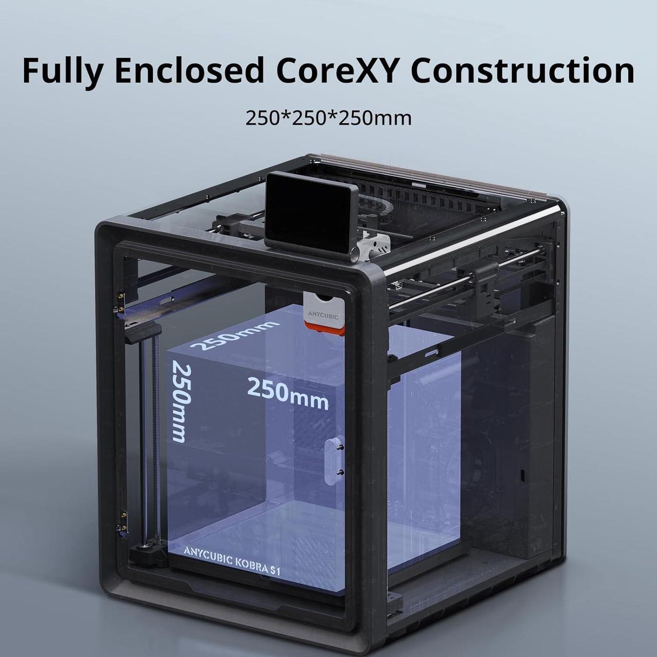 Alt view image 7 of 7 - Anycubic Kobra S1 3D Printer Only, 600mm/s High Speed Printing and Full Auto Leveling, Free-Clogging Extruder with 320 Hotend, Mental CoreXY Strucuture Built-in Camera, 44dB Low Noise 250*250*250mm