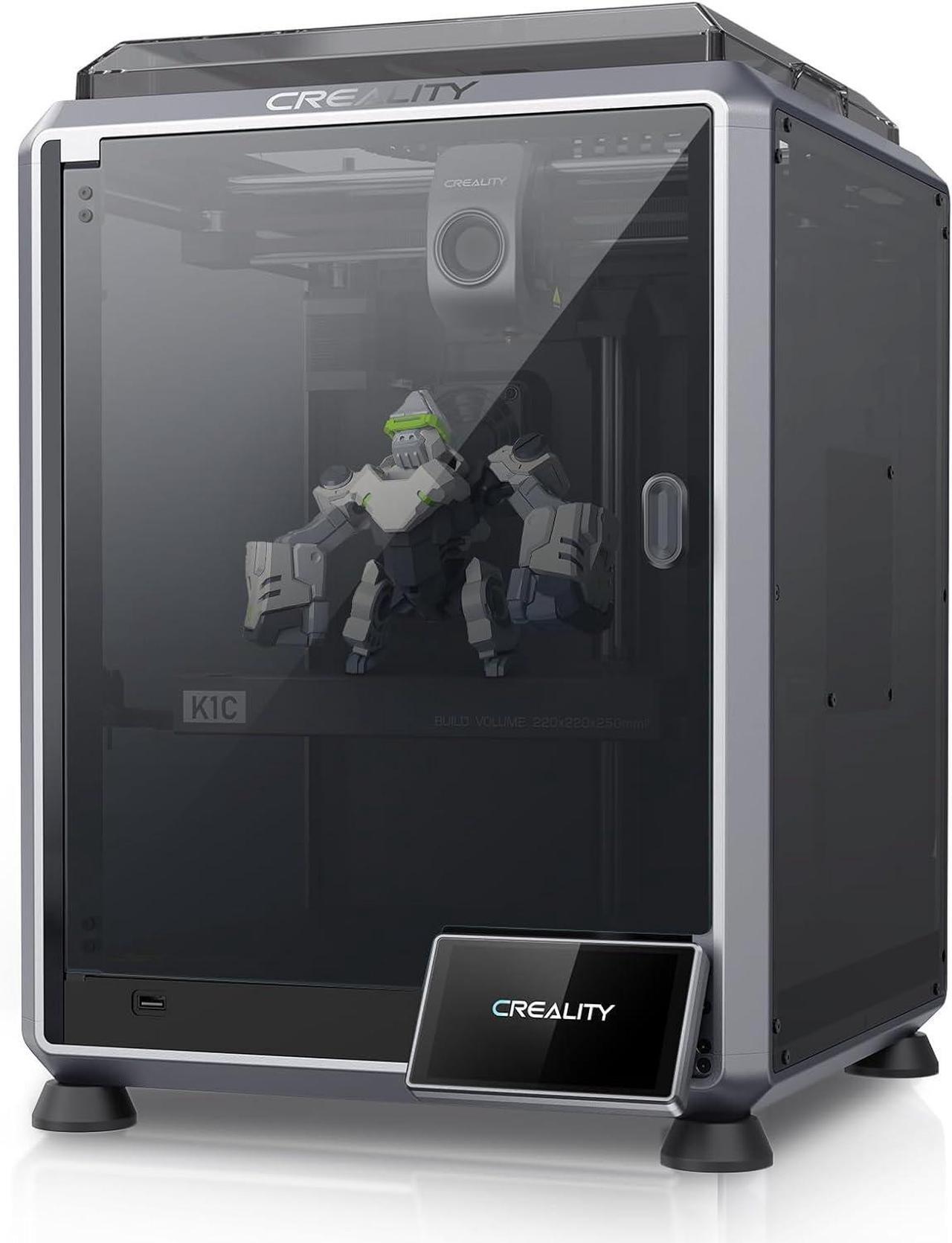 Main image of Creality K1C 3D Printer, 2024 New Version 3D Printers with 600mm/s Fast Printing Speed and Clog-Free Direct Extruder, Support 300 Printing and Carbon Fiber Filaments, Auto Leveling and AI Camera