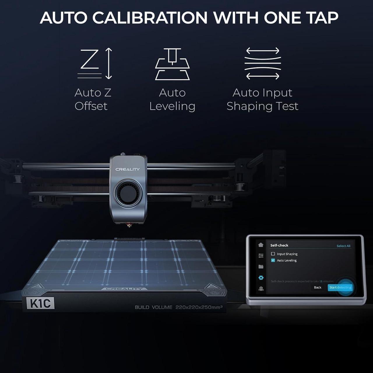 Alt view image 5 of 7 - Creality K1C 3D Printer, 2024 New Version 3D Printers with 600mm/s Fast Printing Speed and Clog-Free Direct Extruder, Support 300 Printing and Carbon Fiber Filaments, Auto Leveling and AI Camera