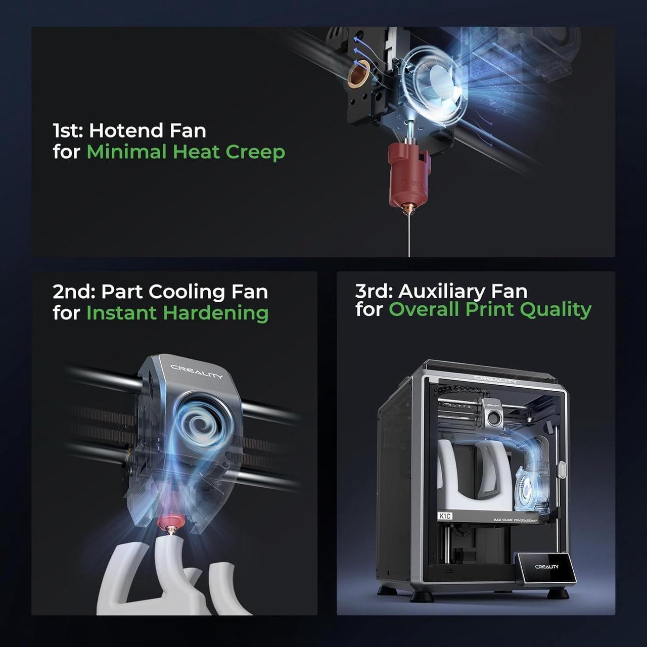 Alt view image 6 of 7 - Creality K1C 3D Printer, 2024 New Version 3D Printers with 600mm/s Fast Printing Speed and Clog-Free Direct Extruder, Support 300 Printing and Carbon Fiber Filaments, Auto Leveling and AI Camera