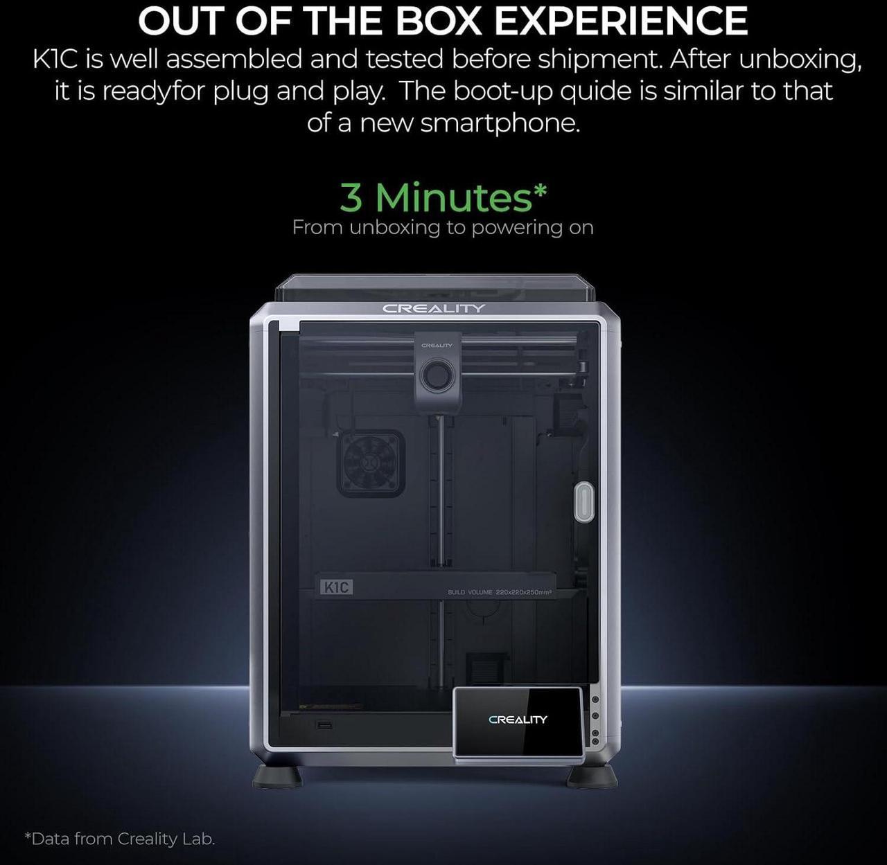 Alt view image 7 of 7 - Creality K1C 3D Printer, 2024 New Version 3D Printers with 600mm/s Fast Printing Speed and Clog-Free Direct Extruder, Support 300 Printing and Carbon Fiber Filaments, Auto Leveling and AI Camera