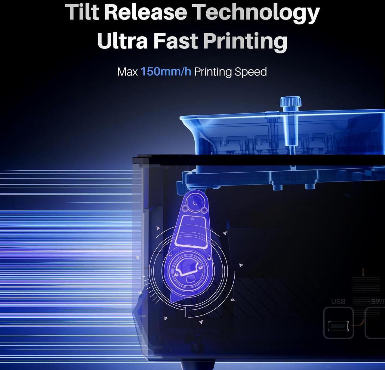 Alt view image 2 of 7 - ELEGOO Saturn 4 Ultra 12K MSLA Resin 3D Printer, Smart Mechanical Sensor, Fast Printing Up to 150mm/h, AI Camera, WiFi Cluster Printing, Automatic Leveling, Large Printing Size 218.88*122.88*220mm³