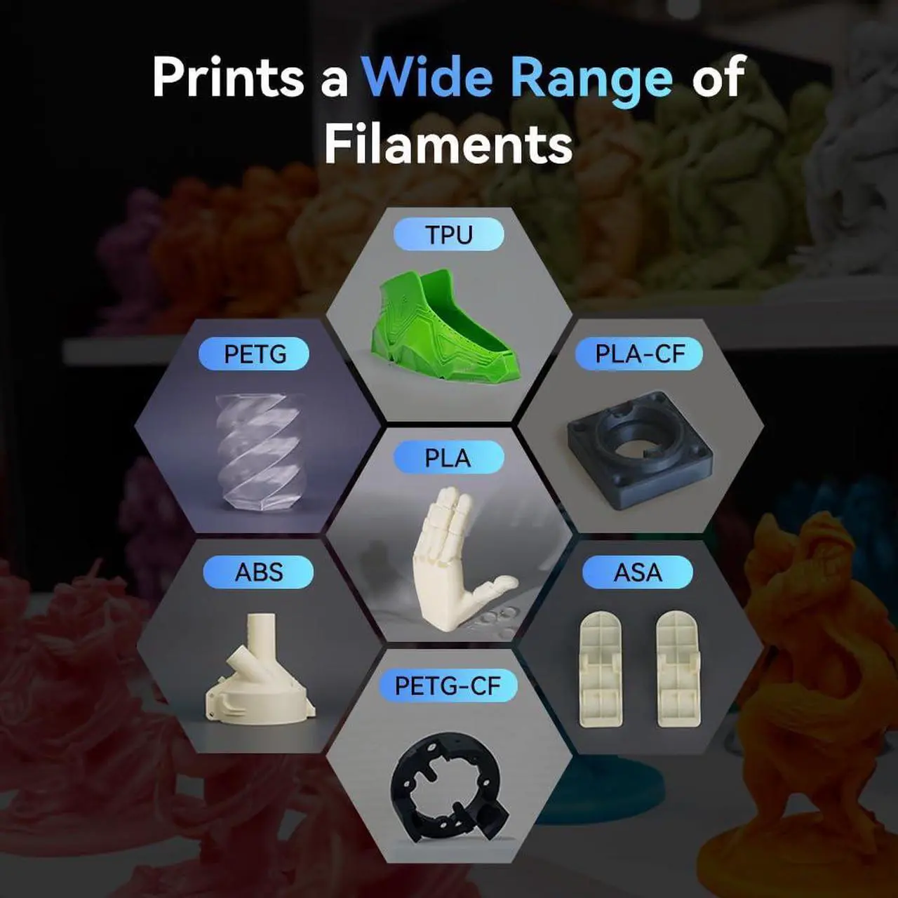Alt view image 6 of 7 - AD5M 3D Printer Fully Auto Calibration Print with 1-Click Max 600mm/s Speed, All-Metal CoreXY Structure Precise Printing, Easy-Maintenance Quick-Swap Nozzle, Print Size 220x220x220mm