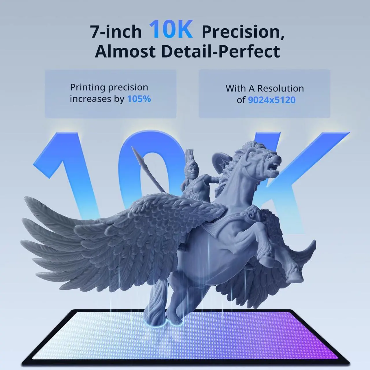 Alt view image 2 of 7 - ANYCUBIC Photon Mono 4 Ultra 10K Resin 3D Printer, 7' HD Mono Screen and COB Light Source, 120mm/h Fast Printing, Intelligent Detection, 6.04'x3.42'x 6.49' Printing Size