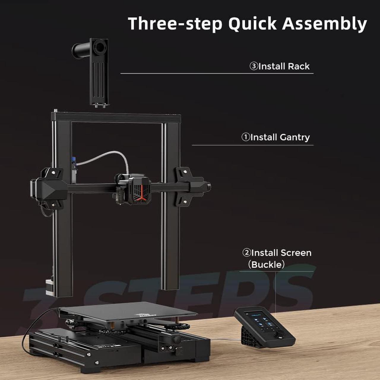 Alt view image 2 of 7 - Creality Ender 3 V2 Neo 3D Printer with CR Touch Auto Leveling PC Spring Steel Platform Full-Metal Extruder 95% Pre-Installed 3D Printers Resume Print and Model Preview 8.66x8.66x9.84 inch