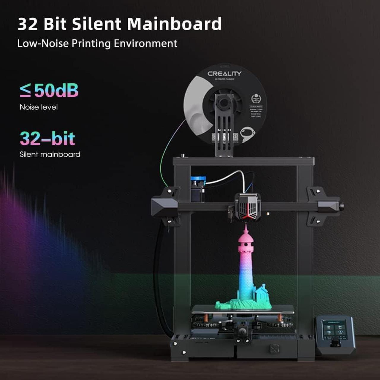 Alt view image 7 of 7 - Creality Ender 3 V2 Neo 3D Printer with CR Touch Auto Leveling PC Spring Steel Platform Full-Metal Extruder 95% Pre-Installed 3D Printers Resume Print and Model Preview 8.66x8.66x9.84 inch