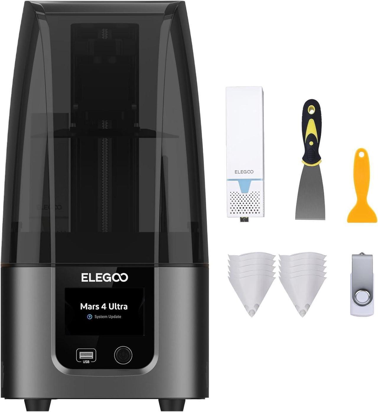 Main image of ELEGOO Mars 4 Ultra MSLA 3D Printer with 7-Inch 9K Monochrome LCD, Wi-Fi Connectivity, Effortless Leveling System, ACF Release Liner Film, Printing Size of 6.04x3.06x6.5 Inches