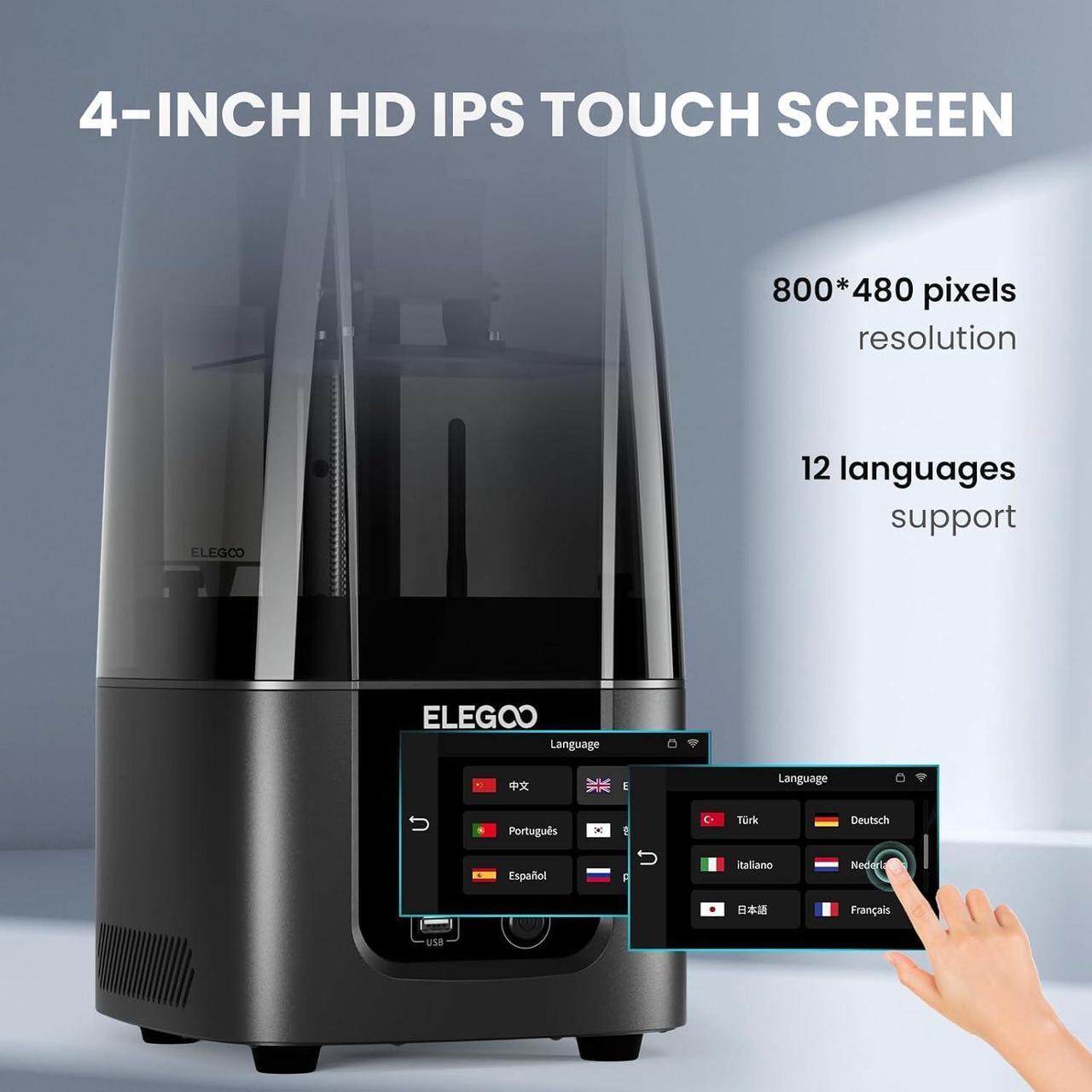 Alt view image 5 of 6 - ELEGOO Mars 4 Ultra MSLA 3D Printer with 7-Inch 9K Monochrome LCD, Wi-Fi Connectivity, Effortless Leveling System, ACF Release Liner Film, Printing Size of 6.04x3.06x6.5 Inches