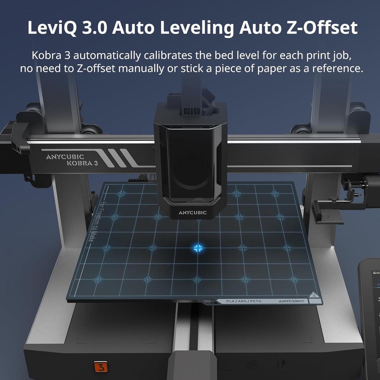 Alt view image 7 of 7 - Anycubic 3D Printer Kobra 3 Combo, Multi Color 3D Printer Up to 4 Stunning Rainbow Colors, Nozzle Clog Detection, Dry Printing and Filament Backup, Max High Speed 600mm/s, Size 250x250x260mm