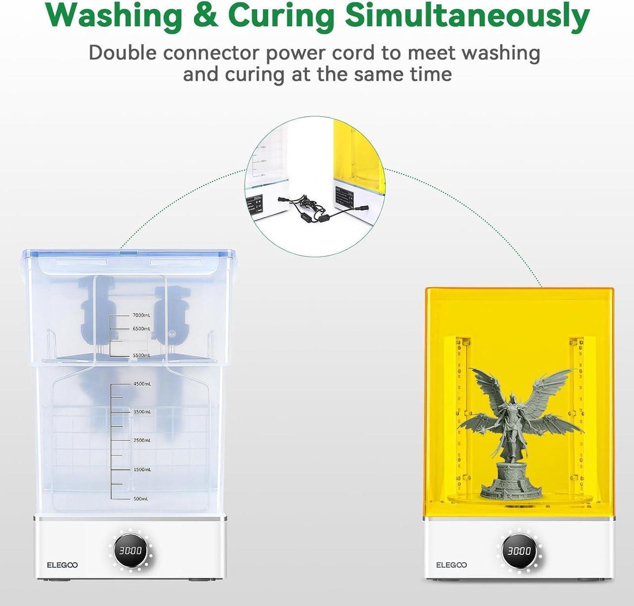 Alt view image 5 of 7 - ELEGOO Mercury X Bundle Wash and Cure Station Set, Newly Design Separate Washing Machine and UV Resin Curing Machine for LCD/DLP/SLA Saturn Mars Photon S Photon Mono 3D Printed Models