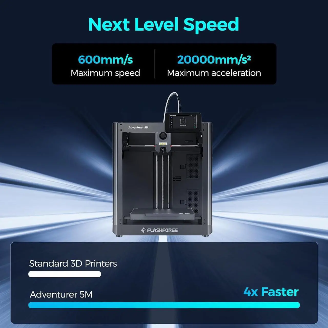 Alt view image 3 of 7 - Adventurer 5M 3D Printer Auto Leveling, Max 600mm/s High Speed FDM 3D Printer with 280°C Direct Extruder, Quick Detachable Nozzle, Core XY Metal 3D Printer,Print Size 220×220×220mm