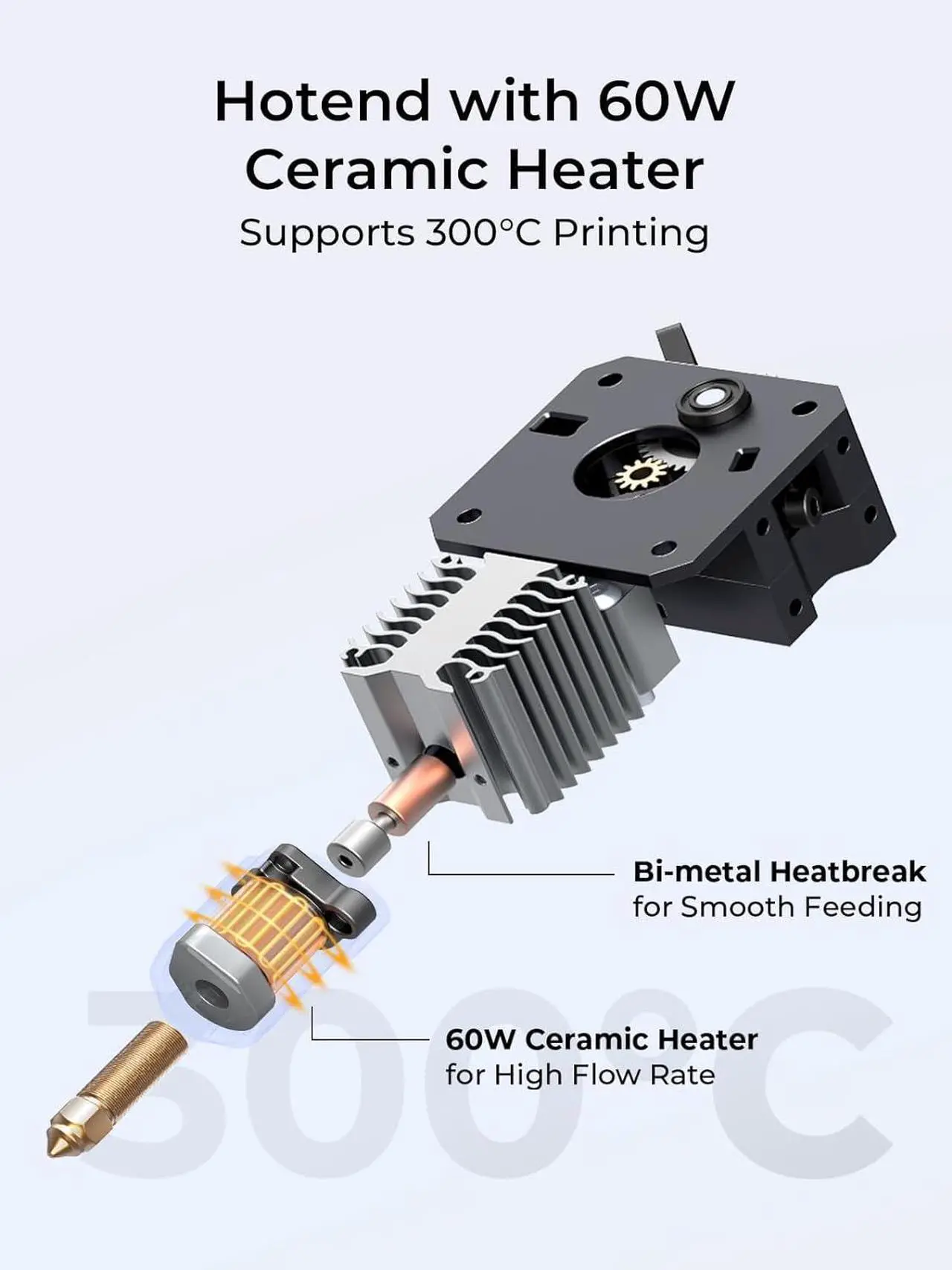 Alt view image 5 of 7 - Creality Ender-3 V3 KE 3D Printer, 500 mm/s High-Speed Printing with Auto-Leveling, Sprite Direct Extruder Supports 300 Printing, Ultra-Smooth and Stable, 220×220×250 mm Print Volume