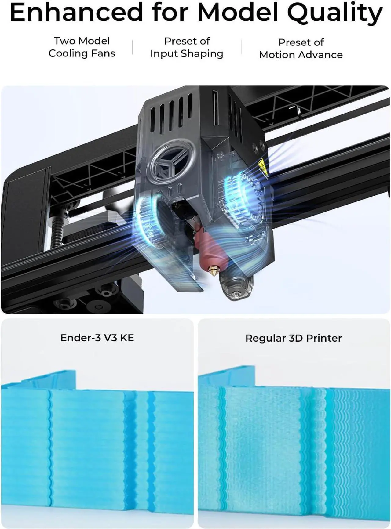Alt view image 7 of 7 - Creality Ender-3 V3 KE 3D Printer, 500 mm/s High-Speed Printing with Auto-Leveling, Sprite Direct Extruder Supports 300 Printing, Ultra-Smooth and Stable, 220×220×250 mm Print Volume
