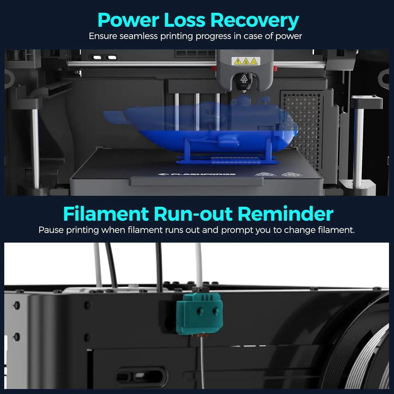 Alt view image 7 of 7 - Adventurer 5M 3D Printer Auto Leveling, Max 600mm/s High Speed FDM 3D Printer with 280°C Direct Extruder, Quick Detachable Nozzle, Core XY Metal 3D Printer,Print Size 220×220×220mm
