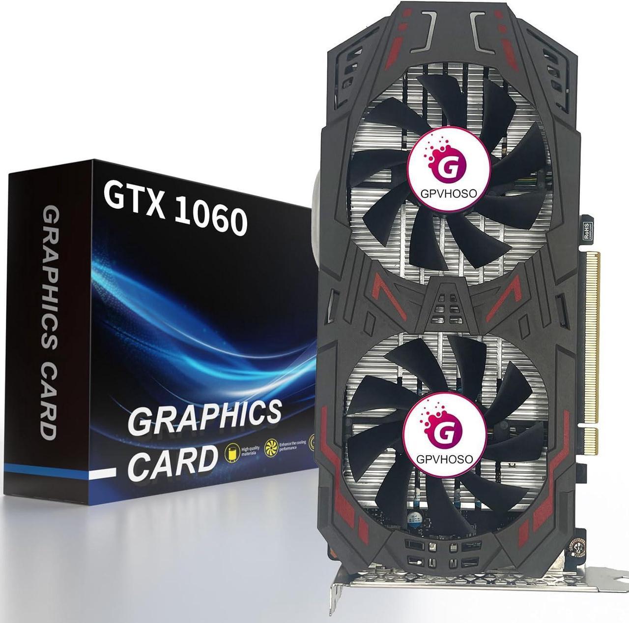 Main image of GPVHOSO GeForce GTX 1060 6GB GDDR5 192bit Gaming Graphics Card 4K HDR VR Ready Dual Cooling Fans Support DirectX 12 PCIe3.0 * 16 HDMI DVI DP Video Cards for PC