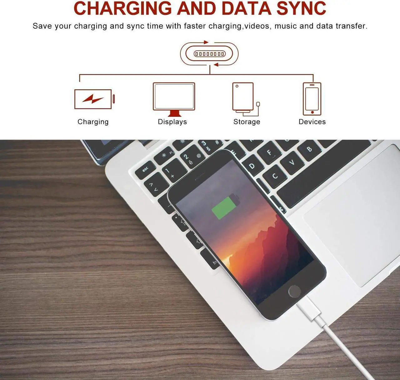 Alt view image 3 of 7 - iPhone Charger Cable Lightning Charger Cable 3 Pack 3FT USB Fast Charging Syncing Cords Cables Compatible iPhone XS/Max/XR/X/8/8Plus/7/7P/6S/iPad/IOS