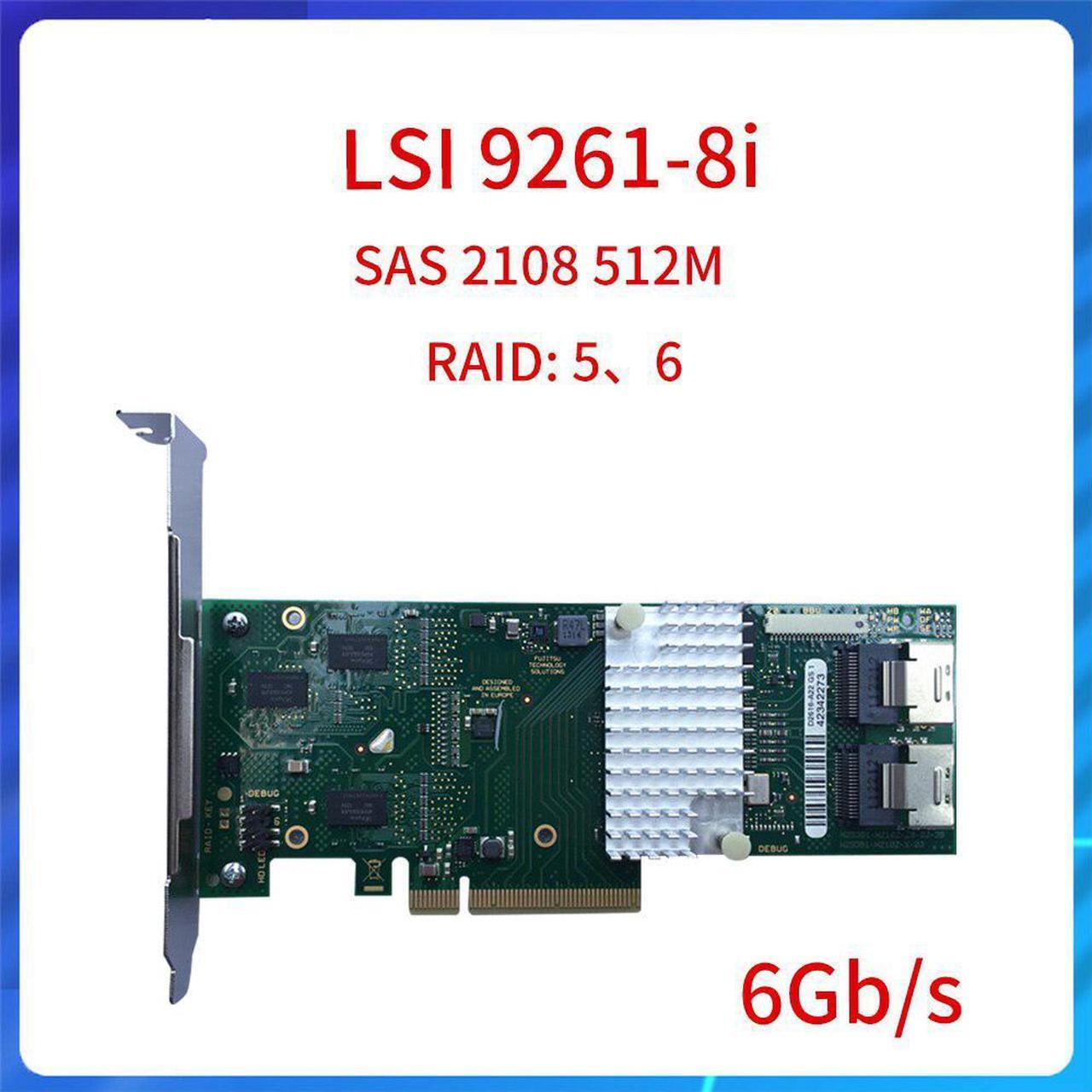 Main image of for 9261-8i SAS PCI-E RAID5 6 Server Smart Array Card Control Card 512M Cache LSI9261-8i PCI-E Controller Card