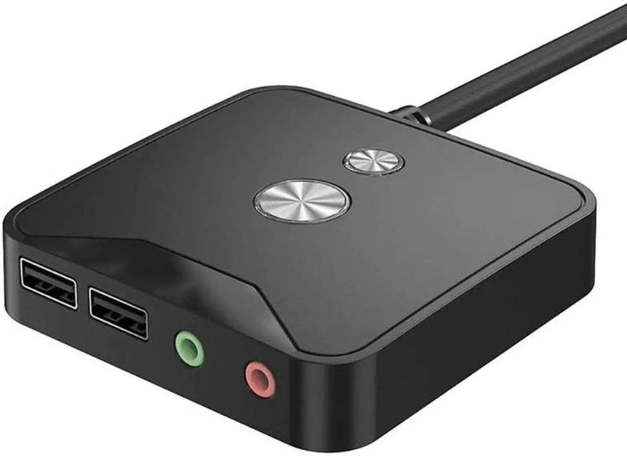 Main image of Computer Desktop Power Switch Button Switch  Box Dual USB interfaces Dual  PC Host Power Switch(USB Audio Ports)