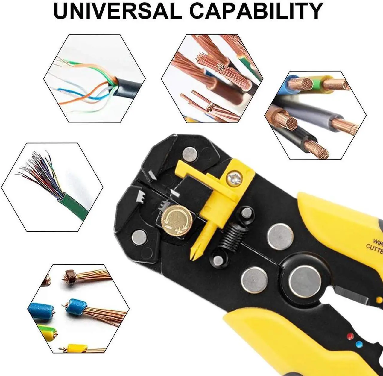 Alt view image 4 of 7 - First picture~Wire Strippers Set Automatic Wire Stripper Tool Electrical Wire Stripper and Crimping Tool With Storage Bag(Red, Silver 3CP S Yellow
)