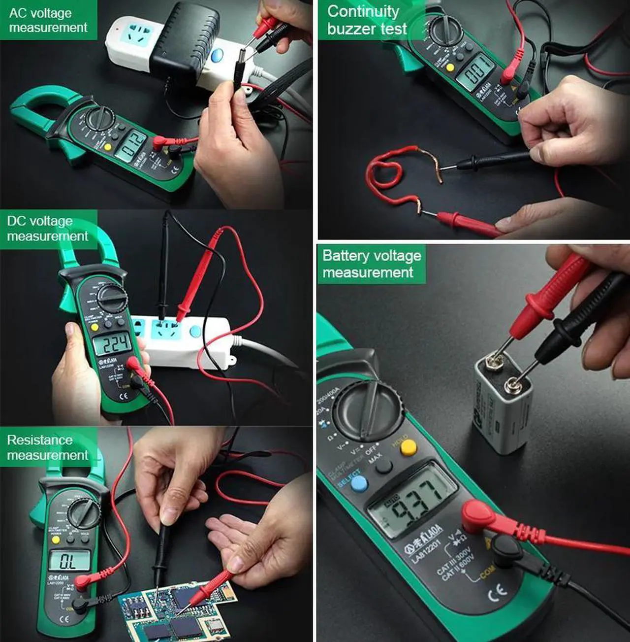 Alt view image 6 of 7 - First picture~ Digital Multimeter  AC/DC Ammeter Voltmeter Ohm portable Meter voltage meter Clamp Multimeter probe professional Tools(Blue LA814104
)