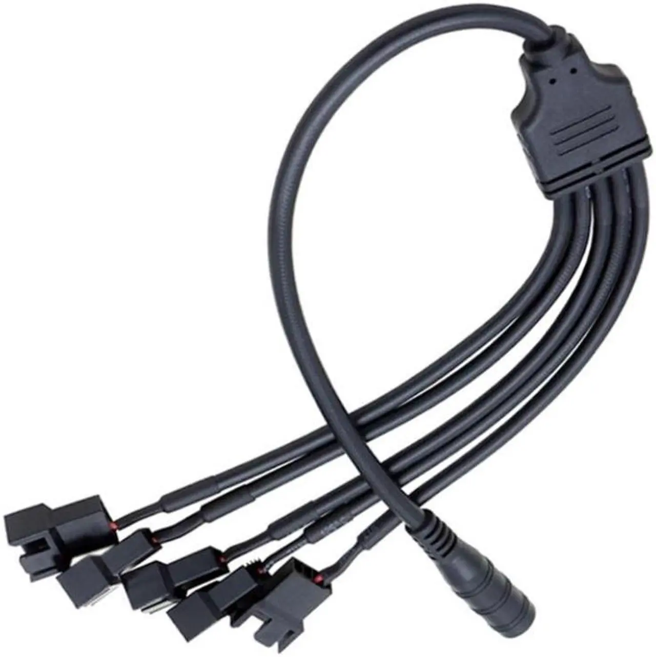 Alt view image 5 of 6 - DC5521 to 5-Port 4Pin Cooler Adapter Cable Cooling Fan Splitter Converter Power Supply Cord Extension Wire for Computer