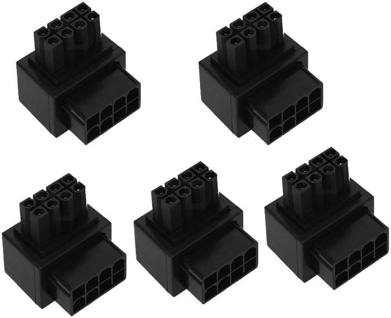 5Pcs 8Pin Male Power Adapter GPU Power Steering Connector for Desktops Graphics(Black)