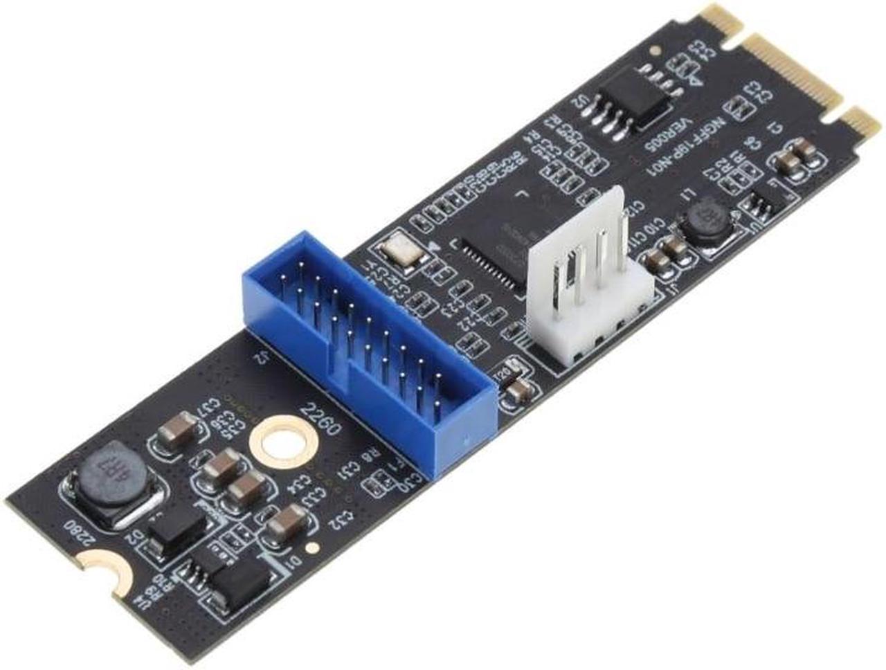 PCI-E M2 NVME Expansion Card M2 NVME to Type-C Front TYPE-E A-KEY 20PIN Extension USB3.2 5Gbps Adapter Card(19P)