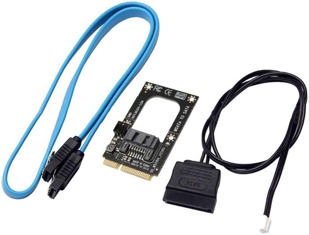 mSATA to  Converter Card Support Full-high Half-size with Power Supply 50CM  Cable for 2.5" 3.5" HDD SSD