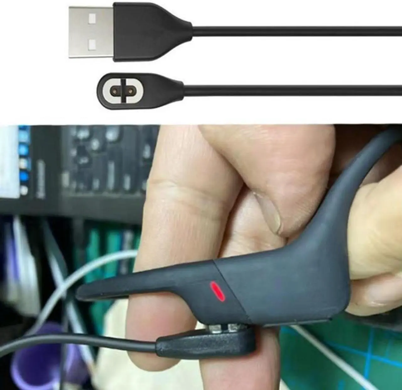 Alt view image 5 of 6 - Replacement USB  Cable Fast Charging Cord for AfterShokz Aeropex AS800/OpenComm ASC100SG, Black