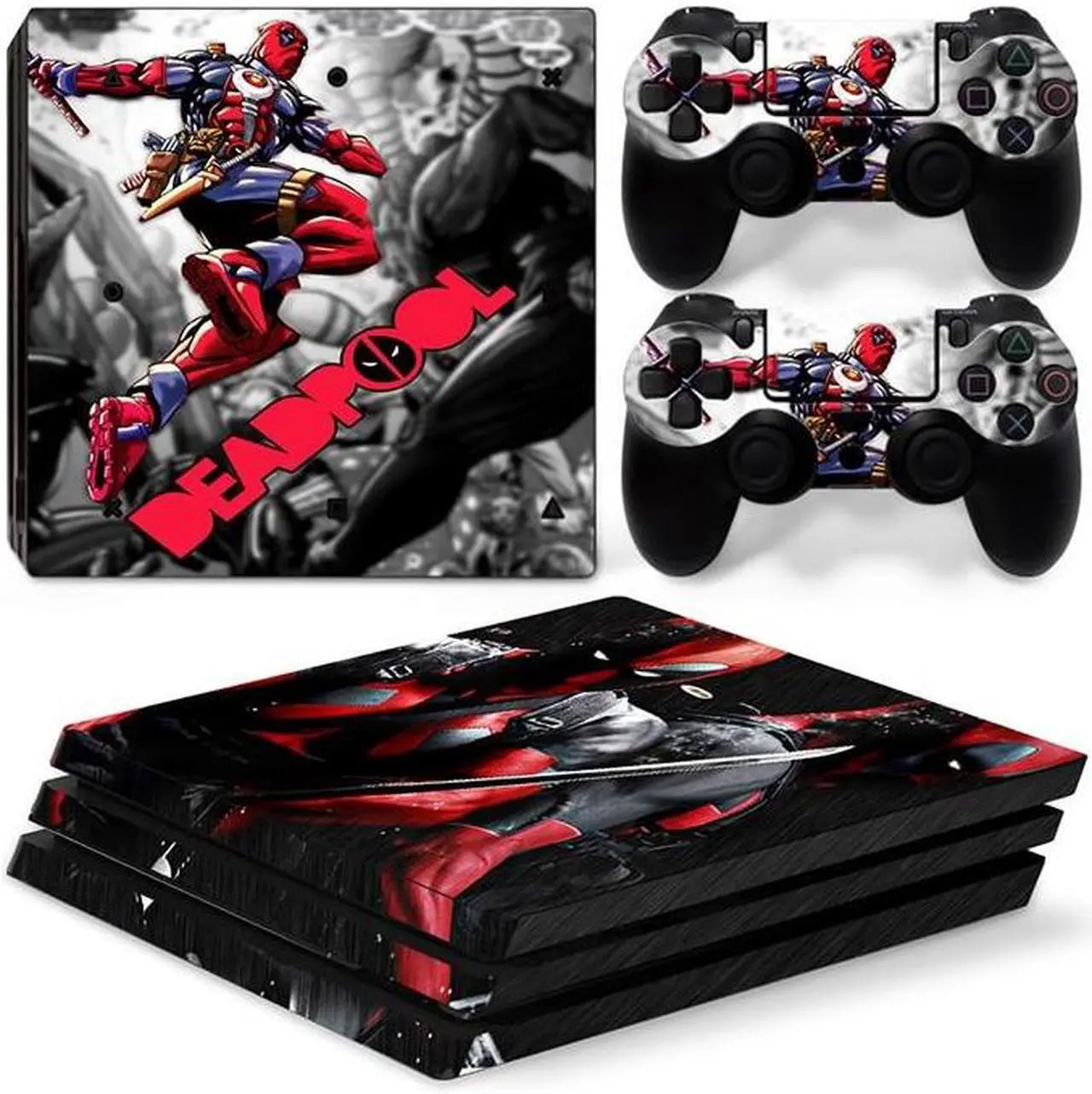 Main image of Deadpool Vinyl Skin Sticker for PS4 Pro Console 2 Controllers Decal Film Para Game Accessories(TN-P4Pro-5055)