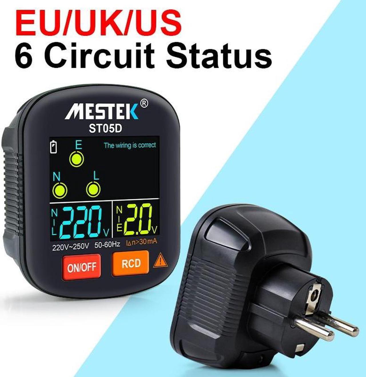 Latest Socket Tester Outlet Tester RCD GFCI NCV Test Outlet Checker EU US UK Plug Ground Zero Line 30mA Smart Socket Detector plug specification: UK Plug(Digital Display)