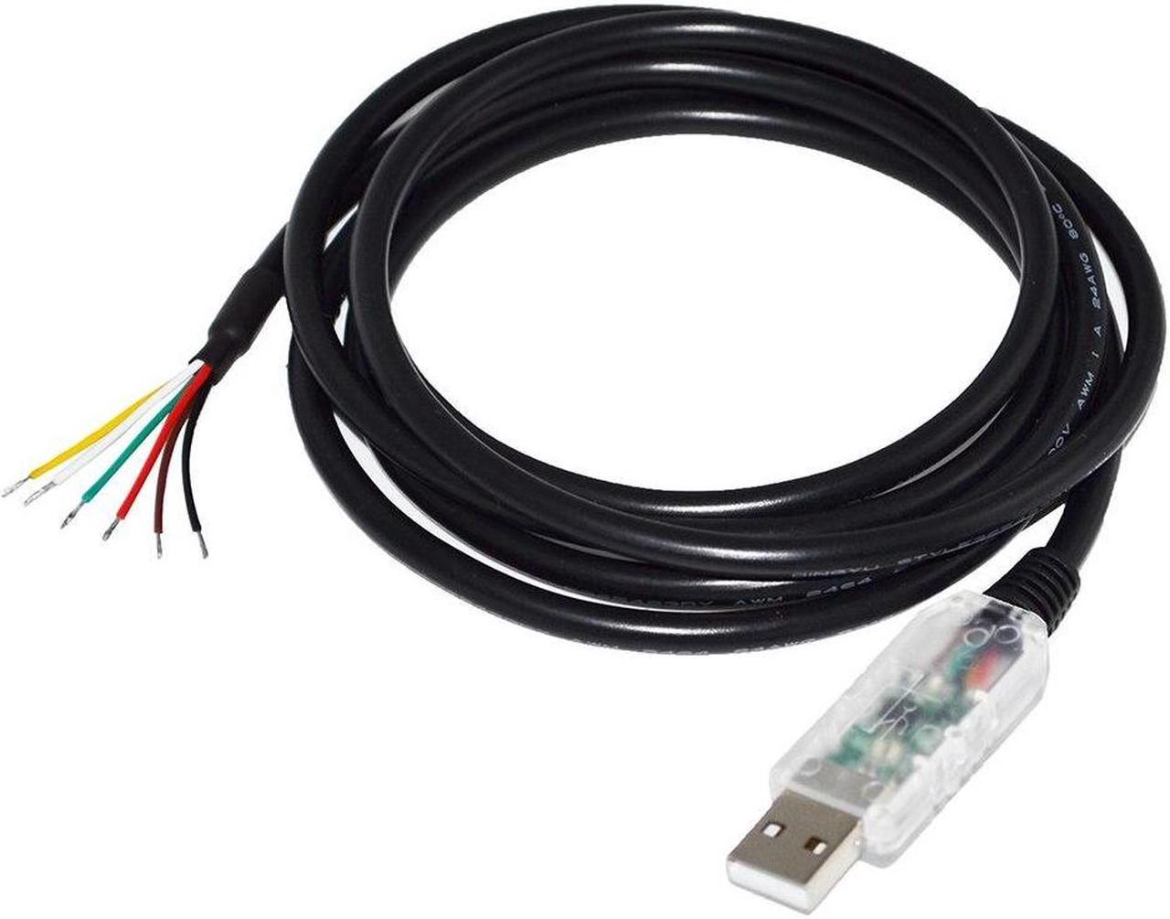 FT232RL USB TO RS485 6 CORE 6P WE CONVERTER SERIAL COMMUNICATION CABLE COMPATIBLE USB-RS485-WE-1800-BT GND DATA A+ B- 120R (Transparent USB Case)
Cable length:5M