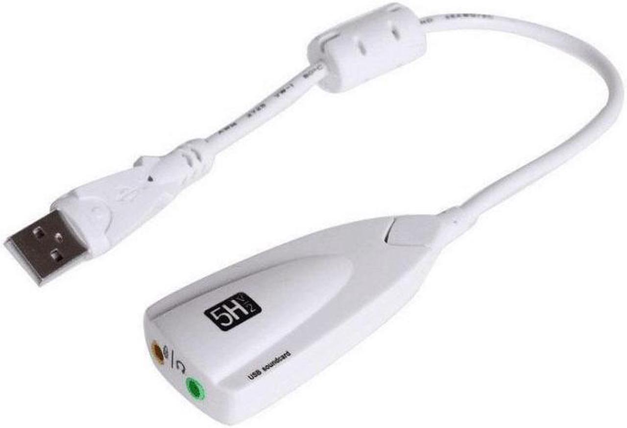 Main image of USB 2.0 Sound Card 5HV2 External 7.1 Channel Adapter with 3D Virtual Audio Sound Track Headset Microphone 3.5 Jack for Laptop PCWhite