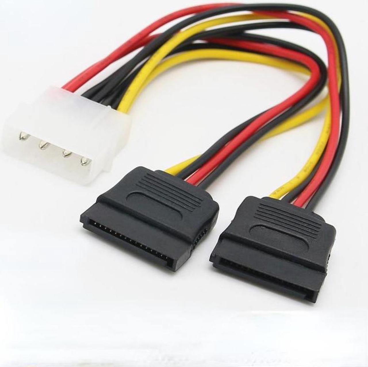 1x IDE 4 Pin Molex Male Power To 2x IDE 4 Pin Female Y Splitter Extension Adapter Connector Cable 22cm(B)