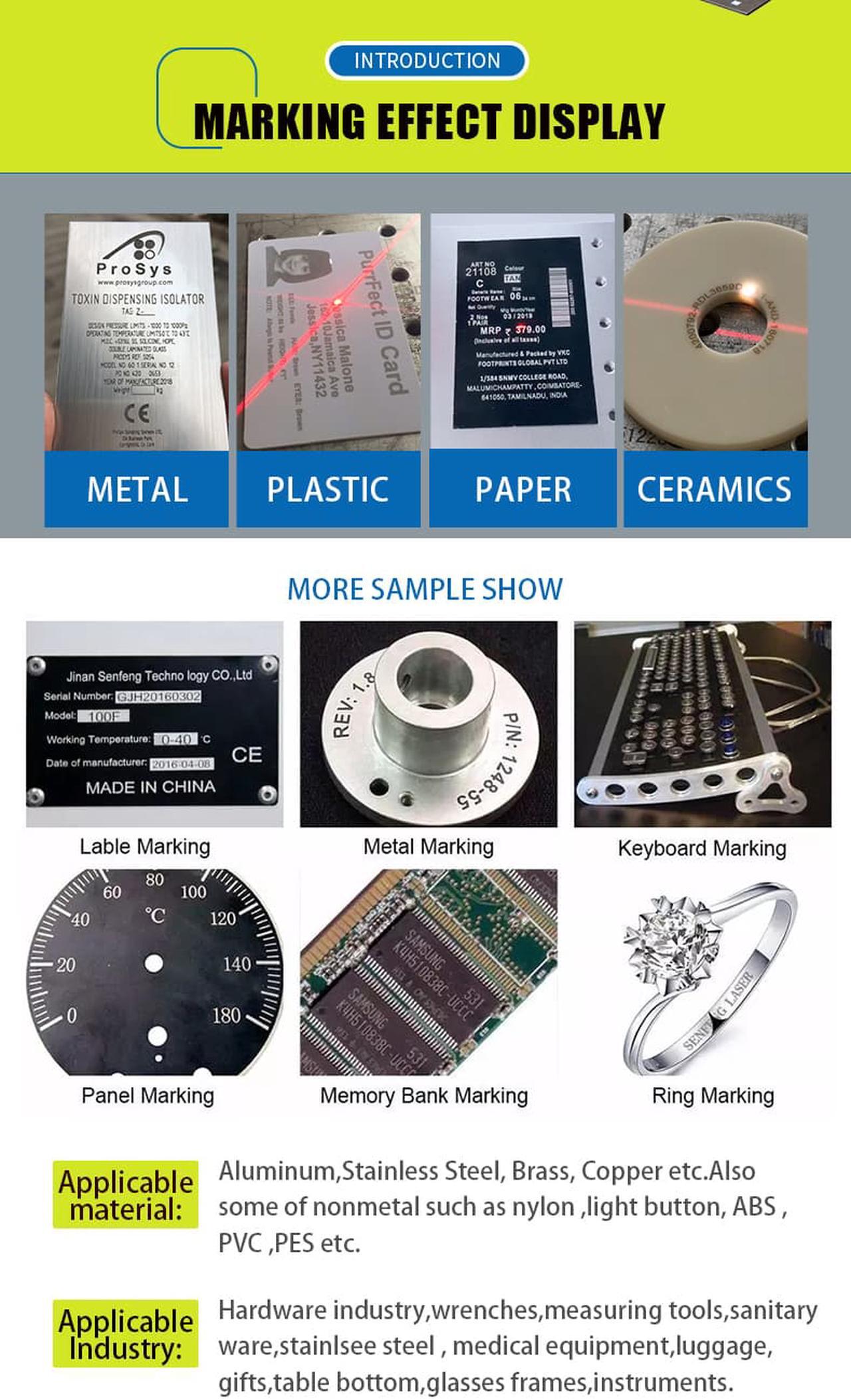 Alt view image 7 of 7 - 50W JPT Fiber Laser Marking Machine 50W Fiber Laser Engraver for Metal Stainless Electronic Parts CNC Engraving Steel DIY Working Lens 175mm*175mm