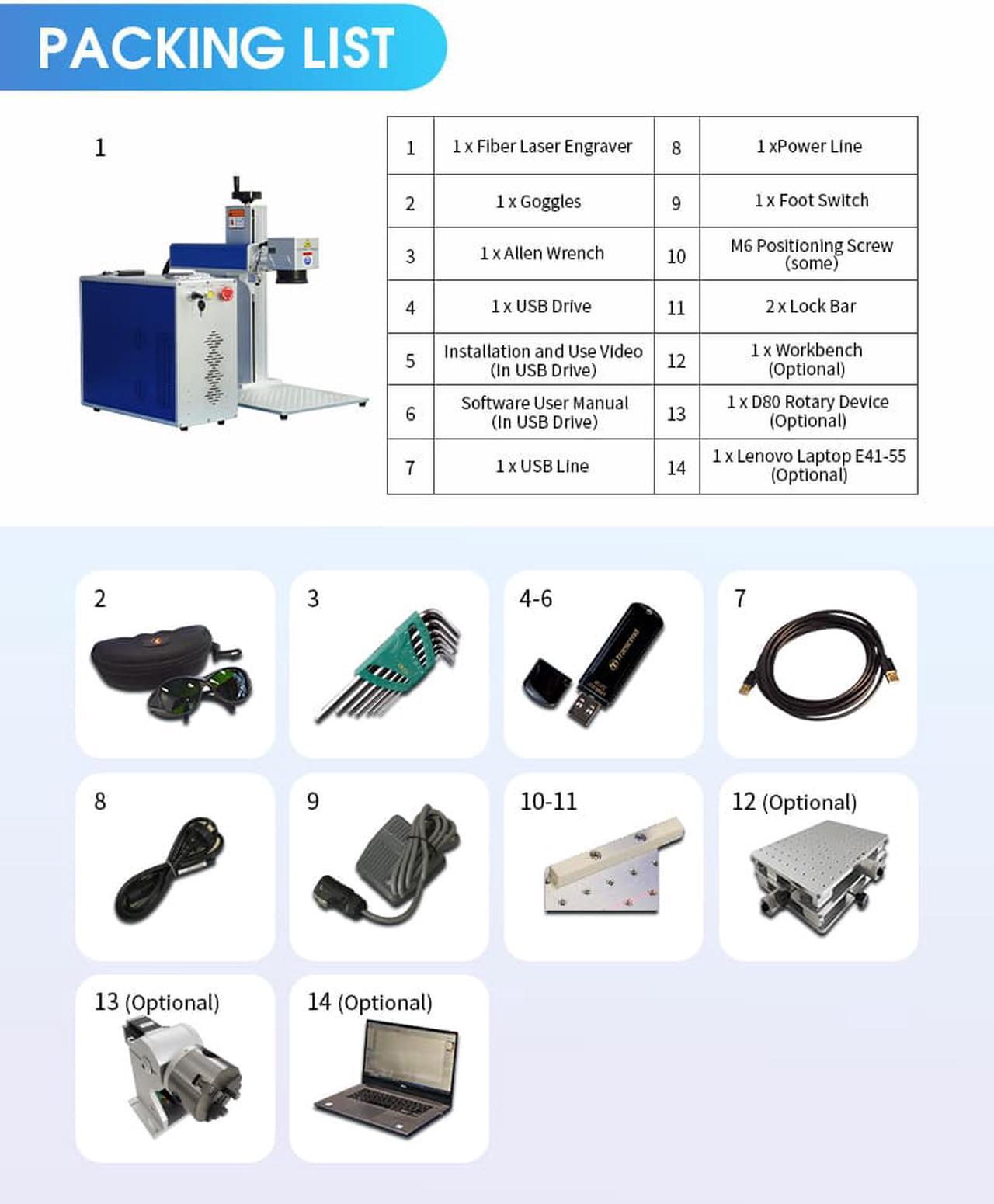 Alt view image 3 of 7 - 50W JPT Fiber Laser Marking Machine 50W Fiber Laser Engraver for Metal Stainless Electronic Parts CNC Engraving Steel DIY Working Lens 175mm*175mm