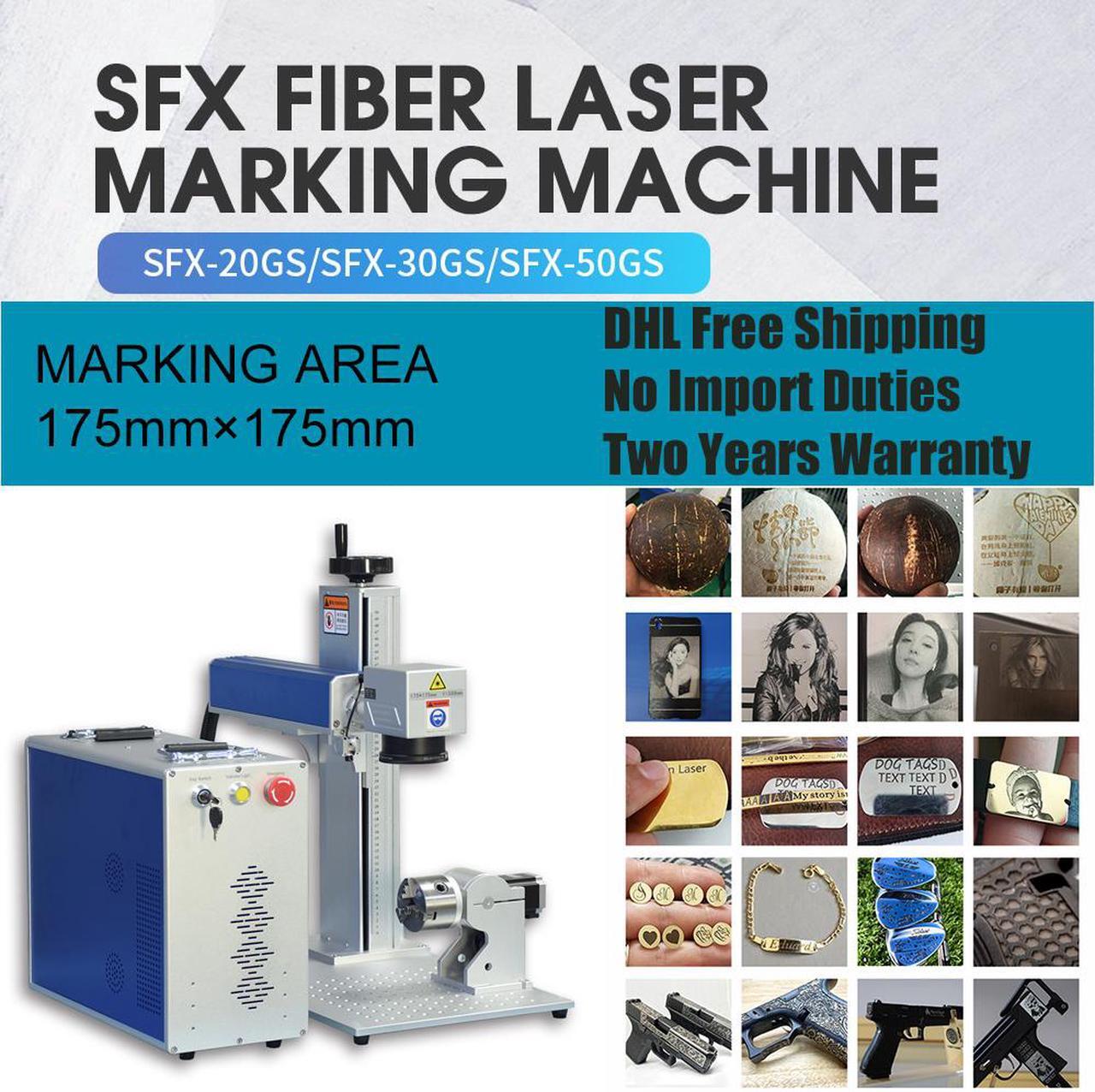 Main image of US Stock JPT 50W Fiber Laser Marking Machine Lens 175mm*175mm Metal Laser Engraving Machine with Rotary Axis 80mm Two-Year Warranty DHL Fast Shipping