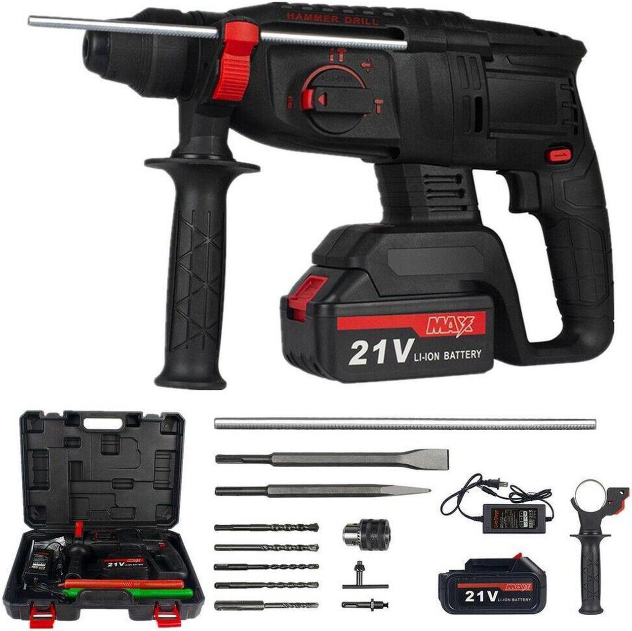 Main image of 3/8"Cordless Rotary Hammer Drill SDS-Plus 1200W Electric Power w/ Battery  Bits