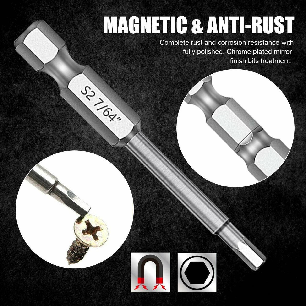 Alt view image 4 of 6 - 20x 1/4" Steel Hex Head Magnetic Wrench Screwdriver Drill Bit Set Metric  SAE