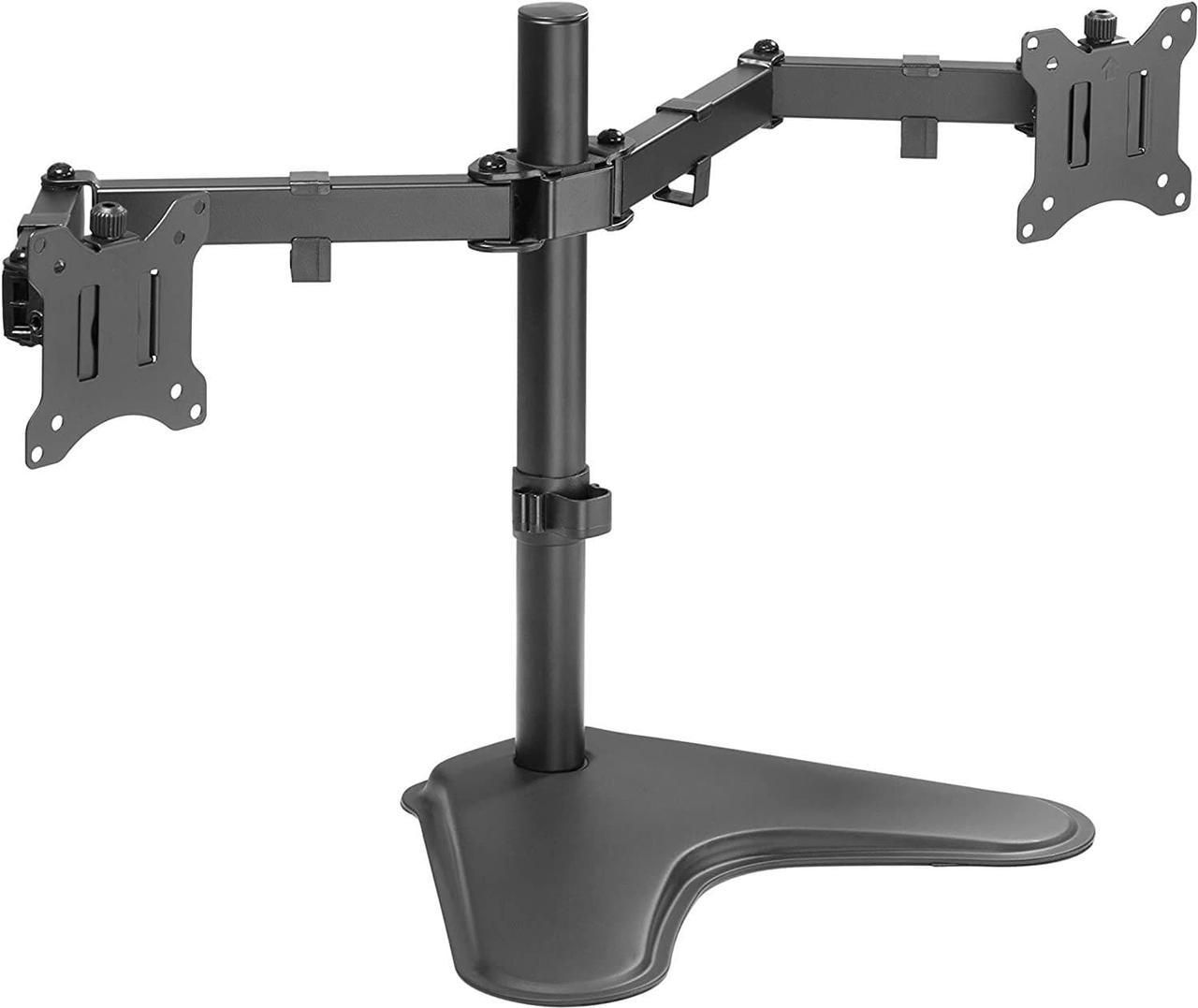 Amer Dual LED LCD Monitor Free-Standing Desk Stand for 2 Screens up to 32 inches Heavy-Duty Fully Adjustable Arms with Max VESA 100x100mm (2EZSTAND)