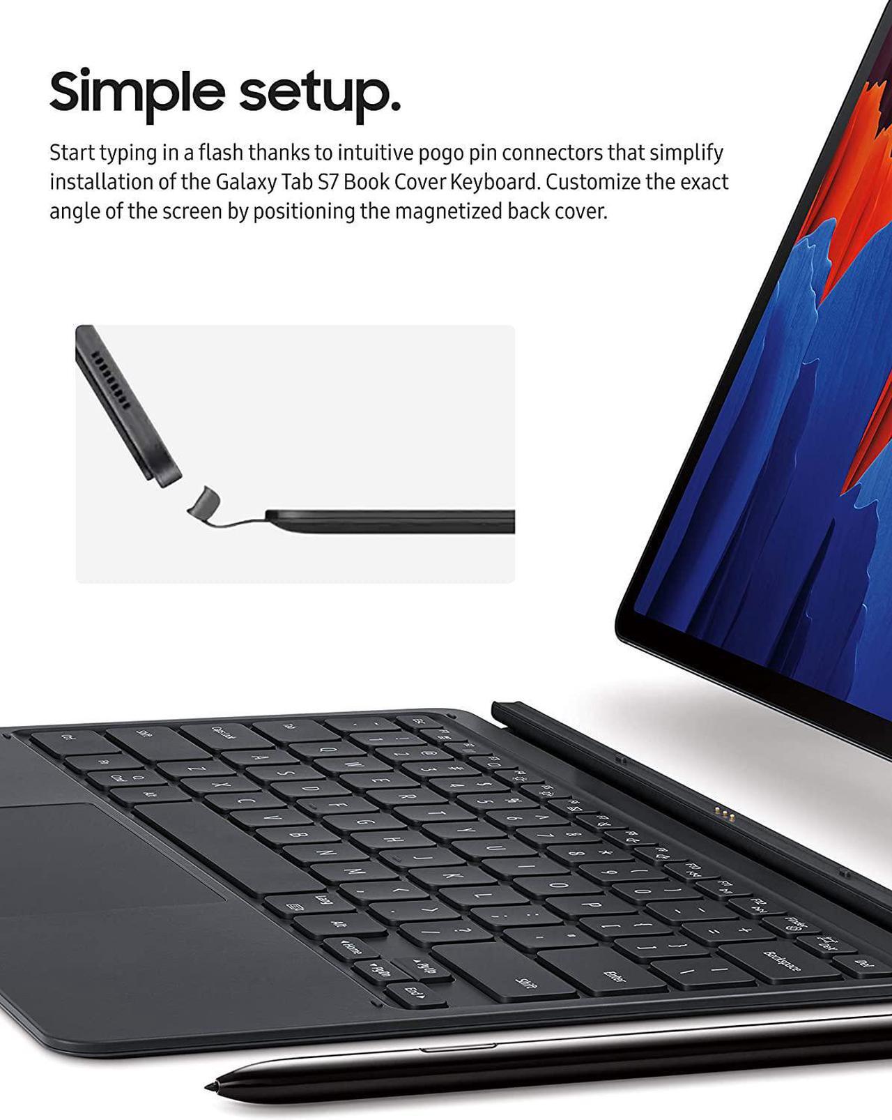 Alt view image 3 of 8 - Samsung Galaxy Tab S7 Keyboard, Black (EF-DT870UBEGUJ)