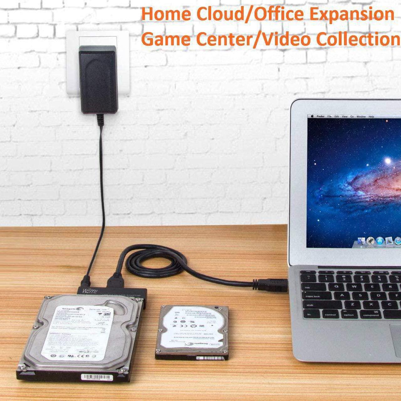 Alt view image 2 of 7 - USB 3.0 to SATA Converter Adapter for 2.5 3.5 Inch Hard Drive Disk SSD HDD Power Adapter and USB 3.0 Cable Included