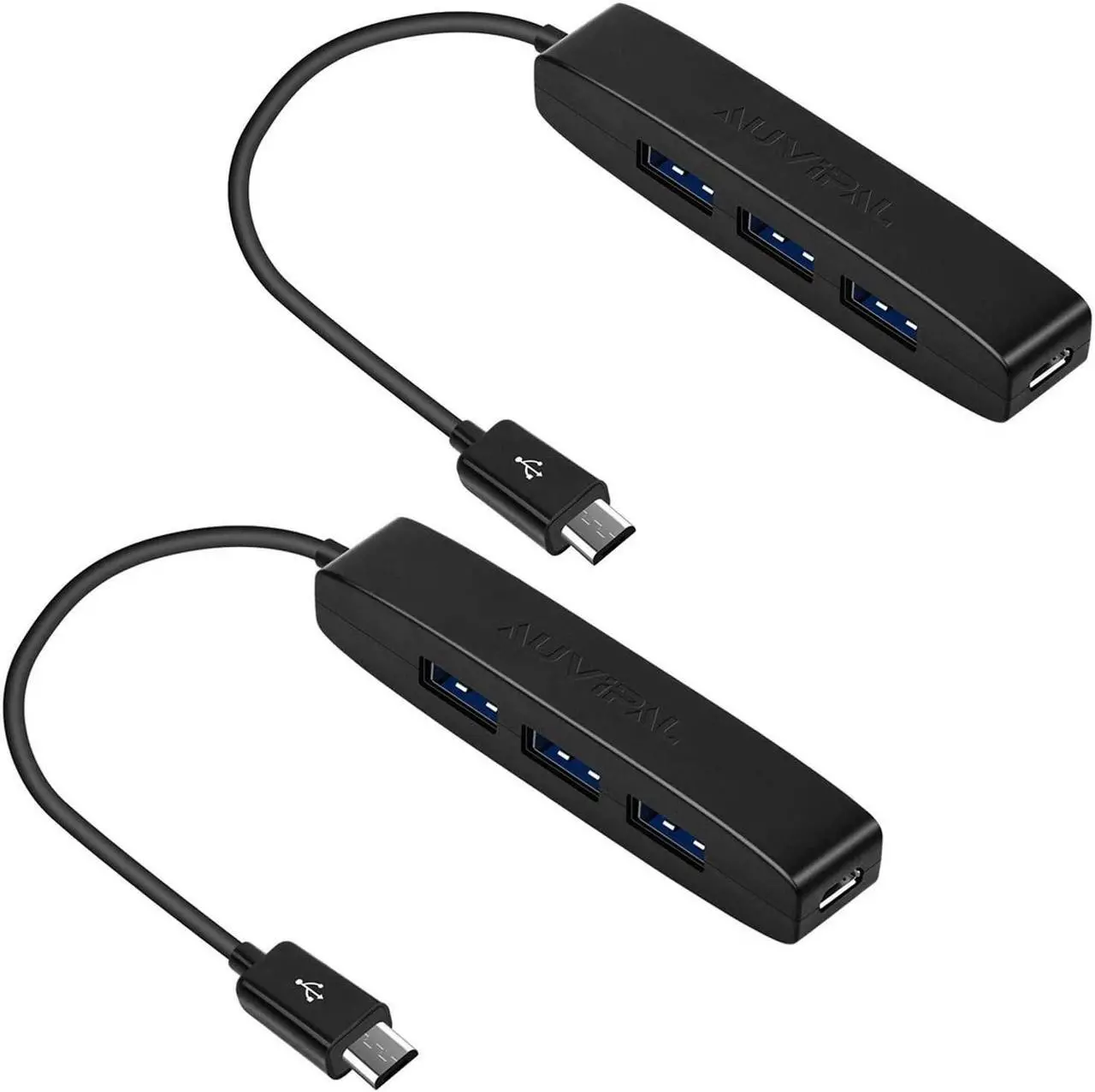 Main image of AuviPal 3-Port Micro USB OTG Hub Adapter (3 USB Ports + Power Port) for Fire Stick 4K, Playstation Classic, Raspberry Pi Zero, Sega Genesis Mini, S/NES Classic Mini and More - 2 Pack